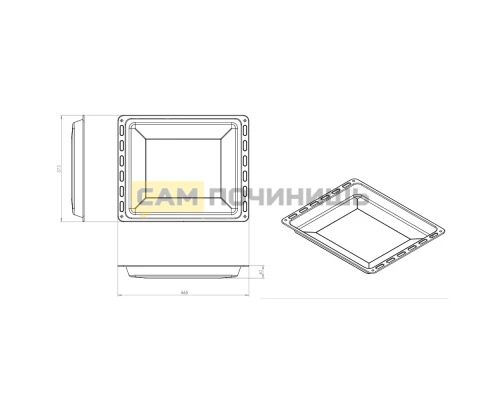 Противень глубокий 465*375*40 Bosch, Siemens 447553