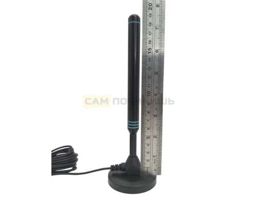 Комнатная антенна с усилителем на магните, 175 мм