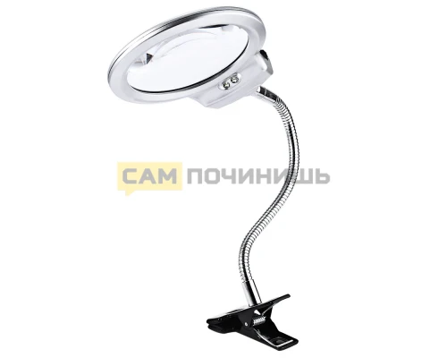 T4548 Лупа настольная с зажимом (прищепкой) MG15122-1B LED OT-INL38